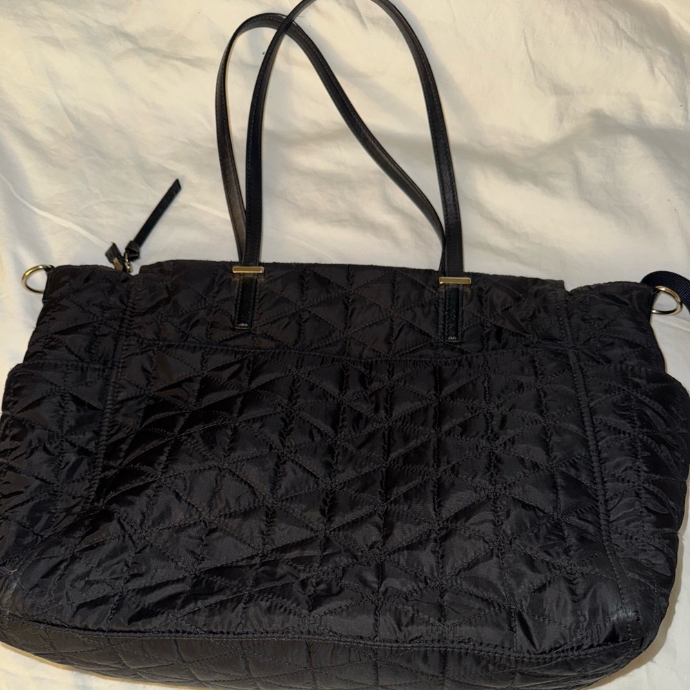Black Quilted Tote Bag - Picture 2 of 10